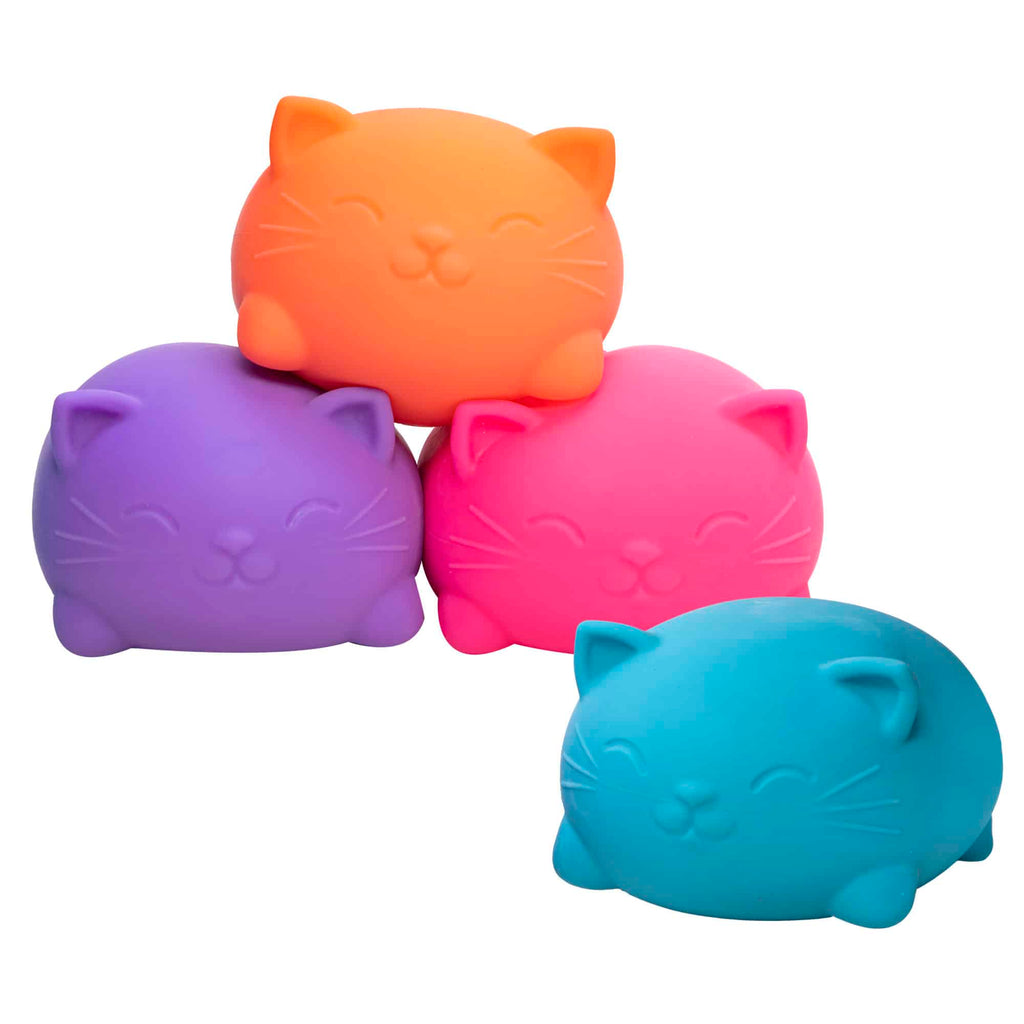 NeeDoh Super Cool Cats S3 - Group Stacked - Pink Orange Blue Purple