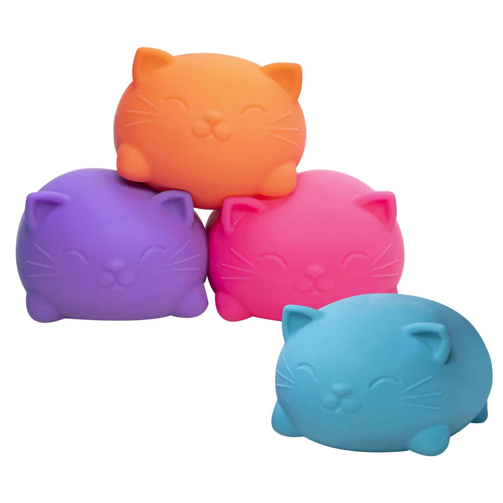 NeeDoh Super Cool Cats S3 - Group Stacked - Pink Orange Blue Purple