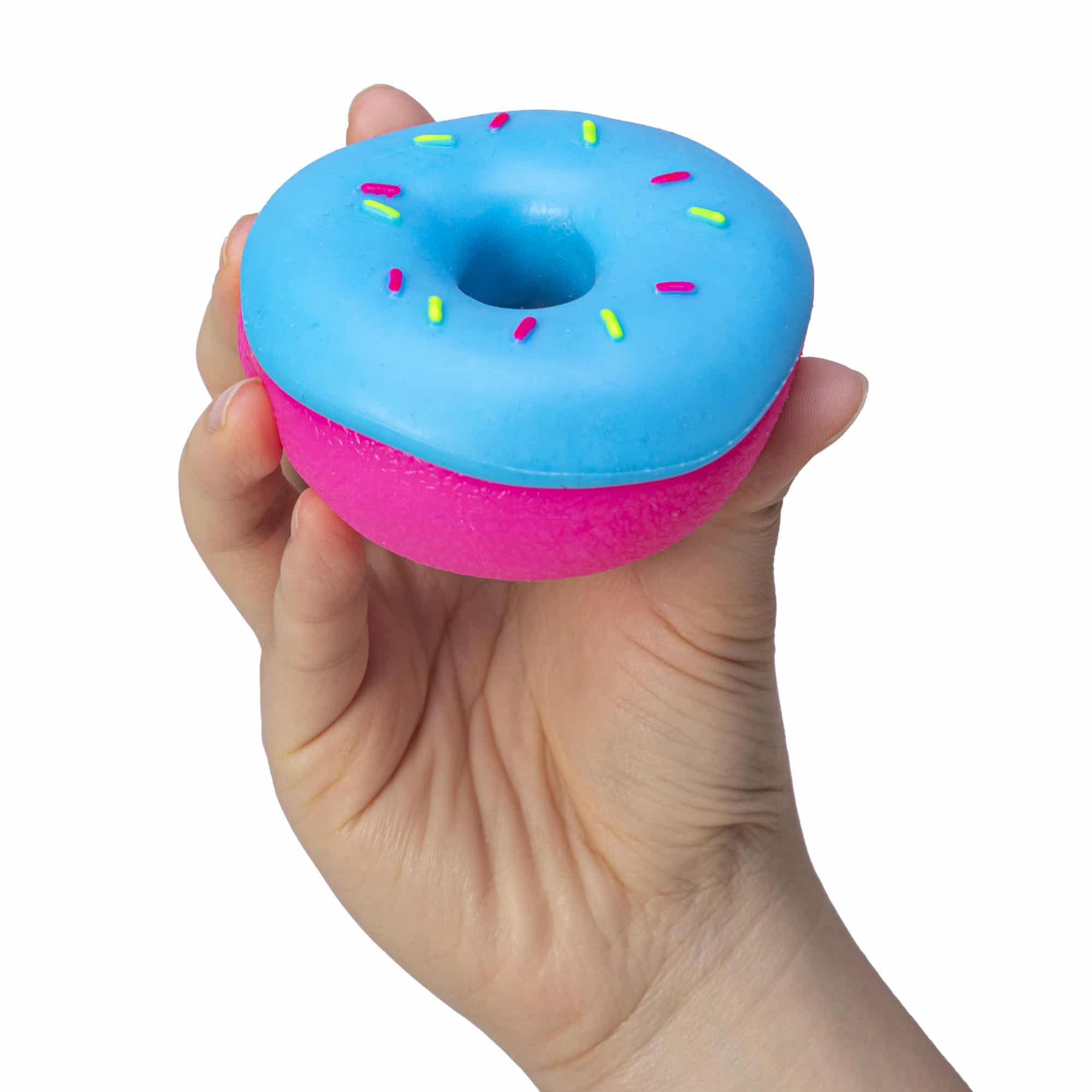 NeeDoh Dohnuts V7 Pink with Blue Frosting - In Hand