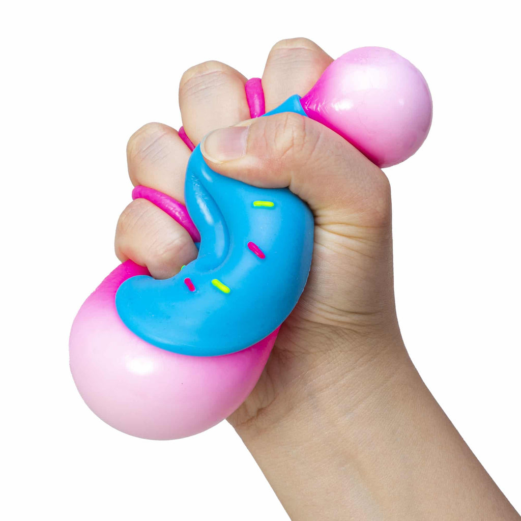 NeeDoh Dohnuts V7 Pink with Blue Frosting - Squeezed