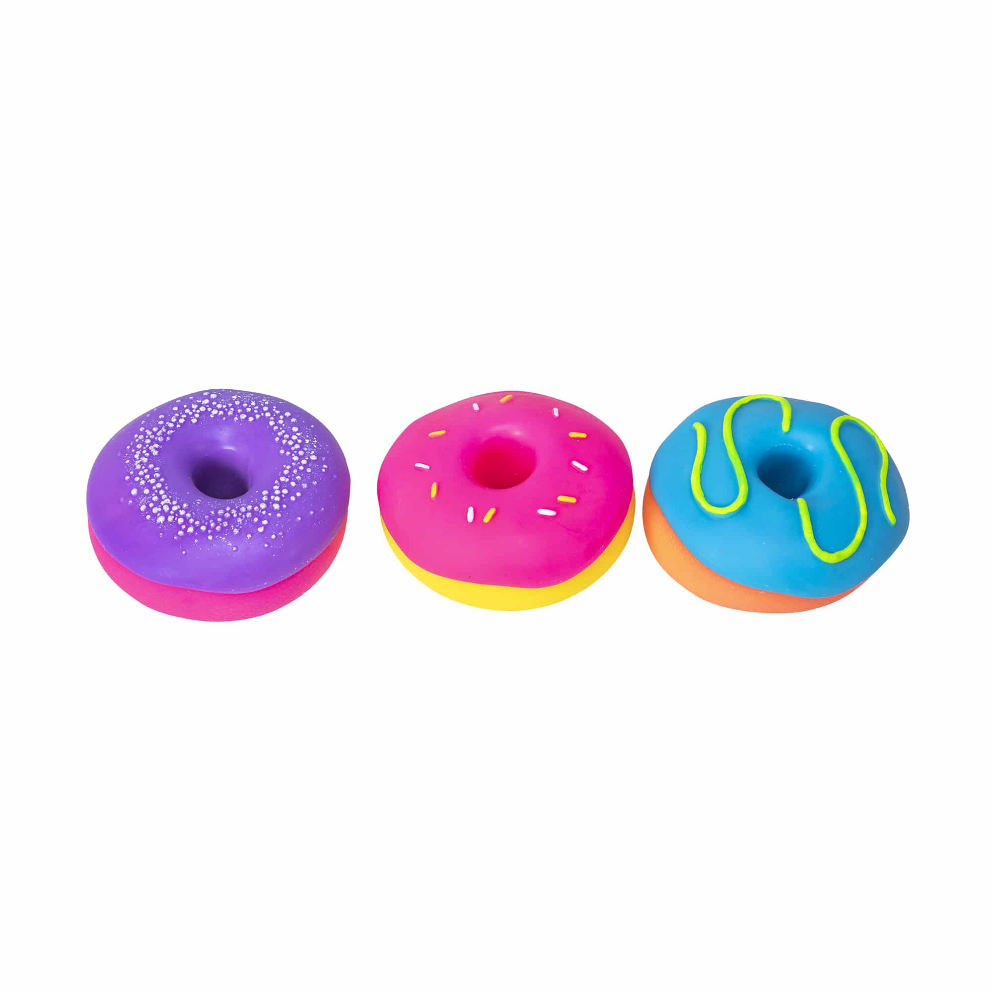 NeeDoh Dohnuts V7 Group - Pink and Purple, Yellow and Pink, Orange and Blue