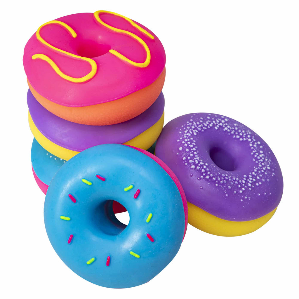NeeDoh Dohnuts V7 Stack and Group - Pink, Purple, and Blue frosted