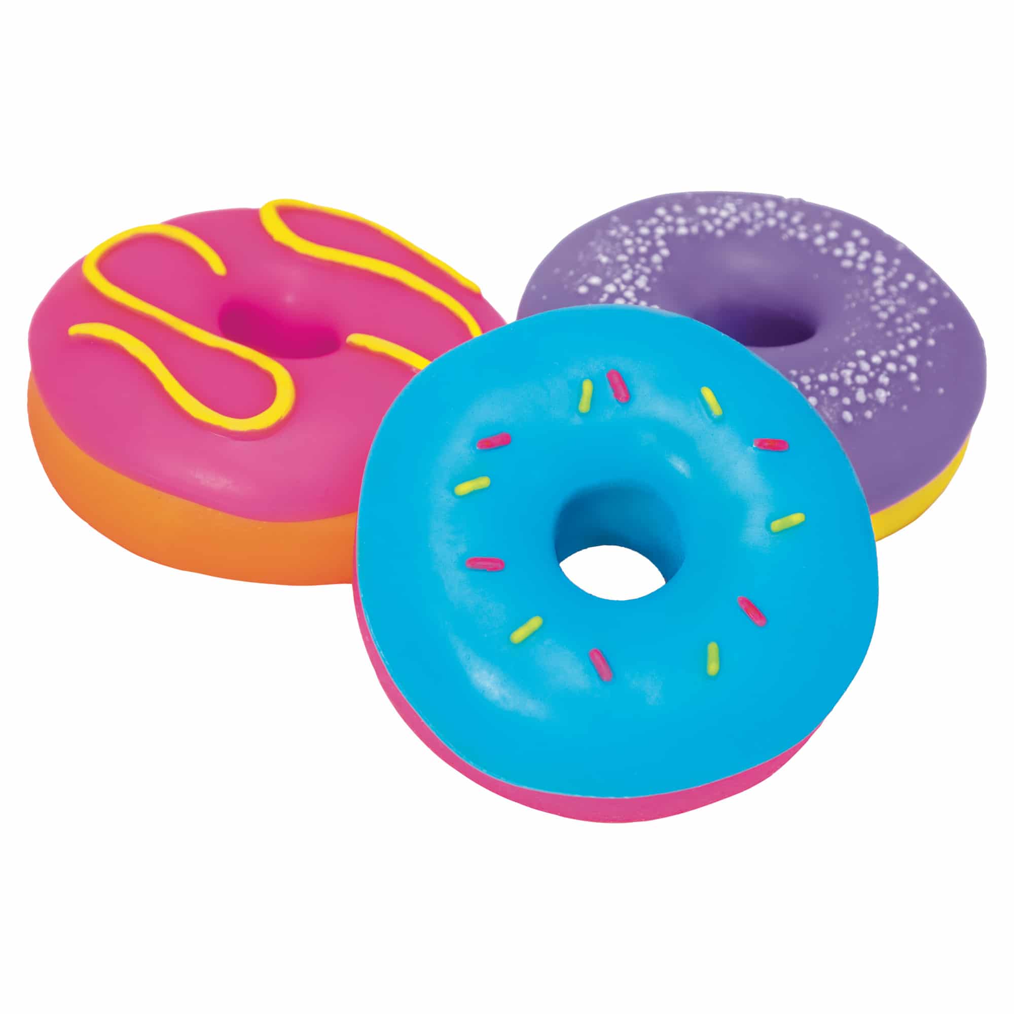NeeDoh Dohnuts V7 Group of three - Pink, Blue, and Purple frosted