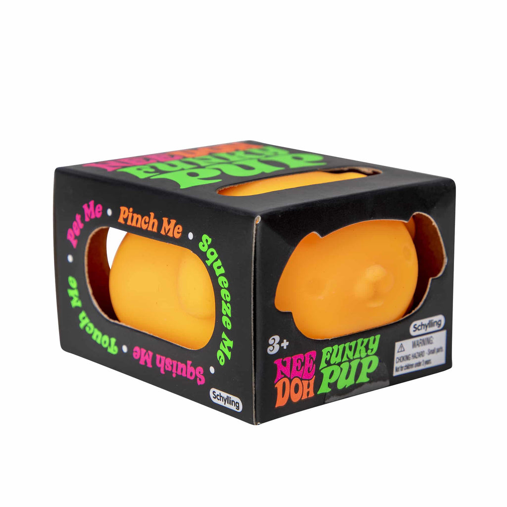 NeeDoh Funky Pup Q7 - Orange Pkg 3Q Right