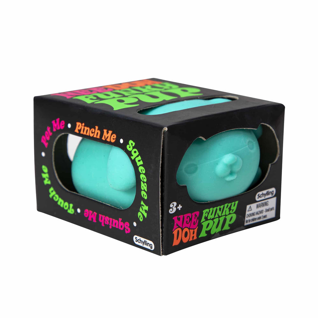 NeeDoh Funky Pup Q7 - Teal Pkg 3Q Right