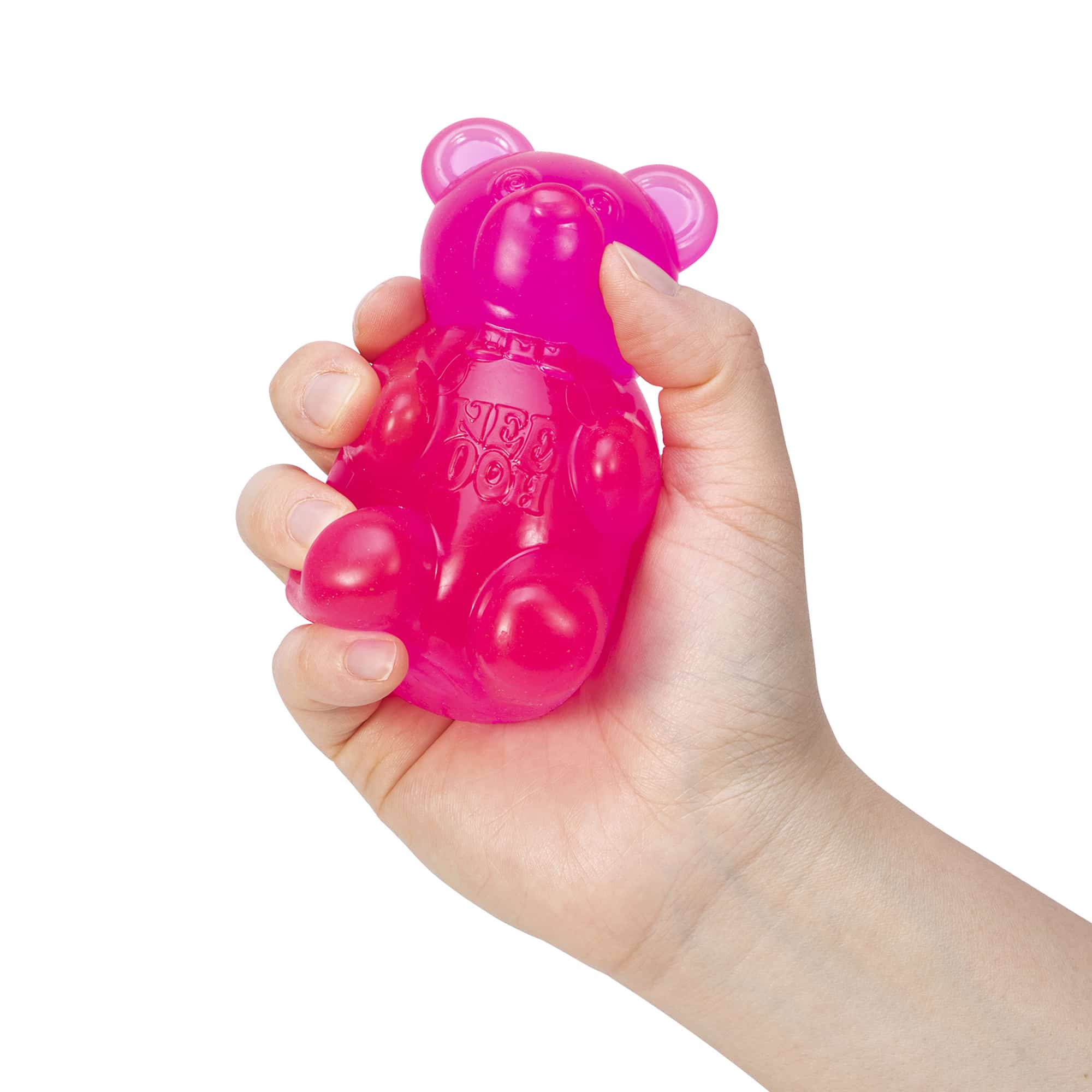 NeeDoh Gummy Bear S7 - Hand holding Pink Gummy Bear S7