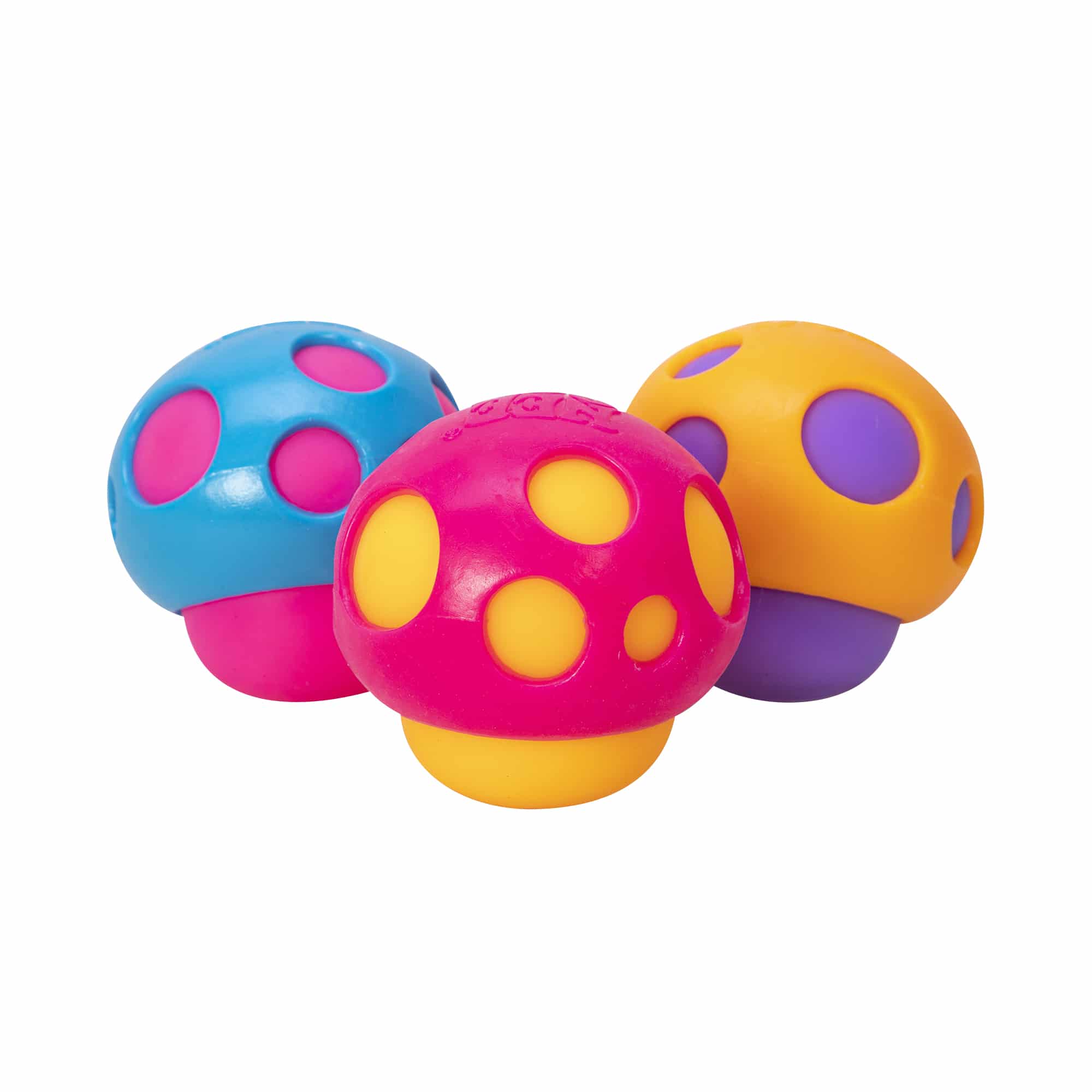 NeeDoh Groovy Shroom J3 - Package Angle Right - Orange with Pink Top Mushroom
