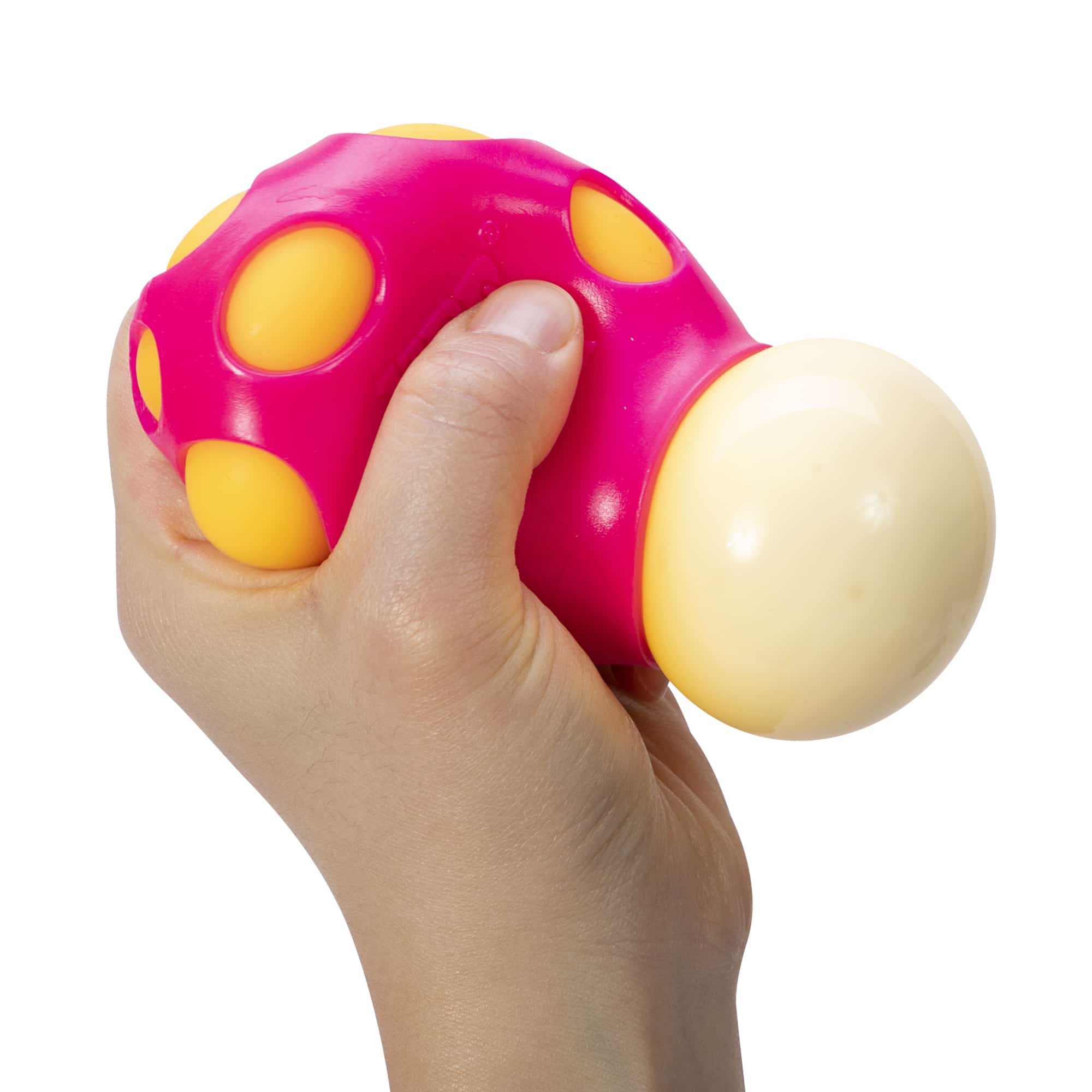 NeeDoh Groovy Shroom J3 - Hand Squeezing Orange with Pink Top Mushroom