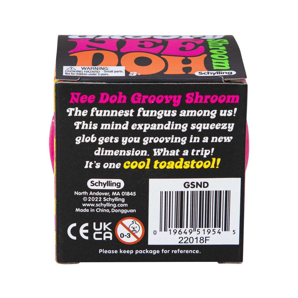 NeeDoh Groovy Shroom J3 - Package Bottom - Orange with Pink Top Mushroom