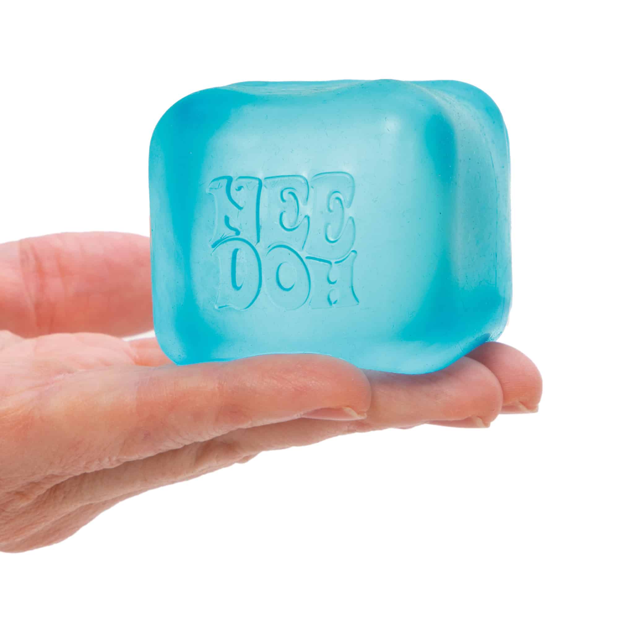 NeeDoh Nice Cube X2 Blue in hand